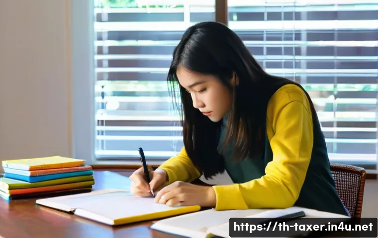세무사 시험 준비 예산 관리 - **Prompt 1: Focused Thai Student in a Budget-Friendly Study Corner**
    A young Thai woman, in her ...