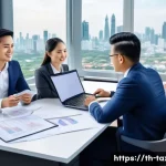 세무사와 특수목적법인 SPC  세금 관리 - A professional Thai office environment showing a diverse team of businesspeople in formal attire col...