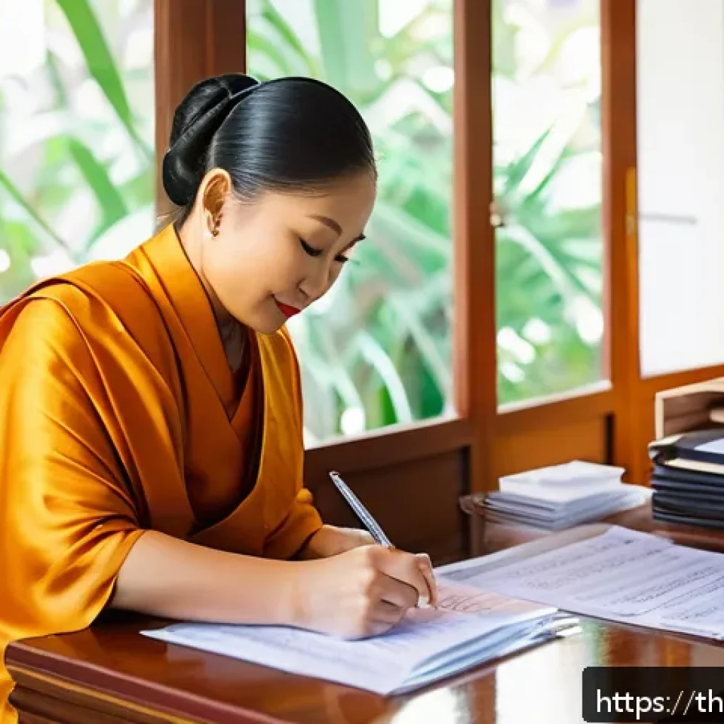 세무사와 개인사업자 세무 관리 - A detailed and vibrant scene of a small Thai retail shop owner carefully organizing financial docume...